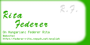 rita federer business card